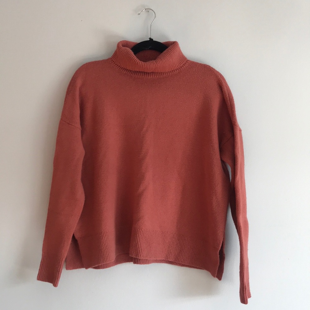 Loft Turtleneck Sweater in Mauve